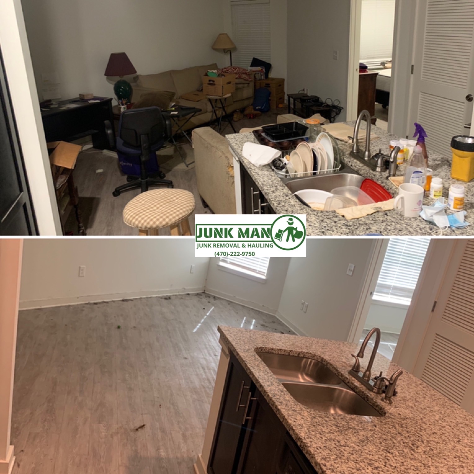 Apartment clean outs in Acworth, GA are provided by JUNK MAN Junk Removal Hauling