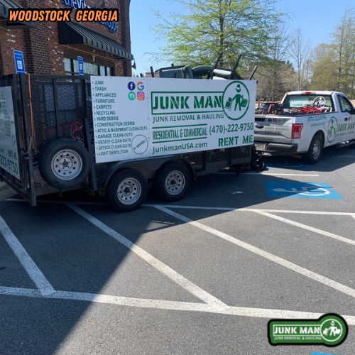 Woodstock GA commercial junk removal by junk man removal and hauling offering office clean outs construction debris removal bulk trash hauling and commercial cleanup services