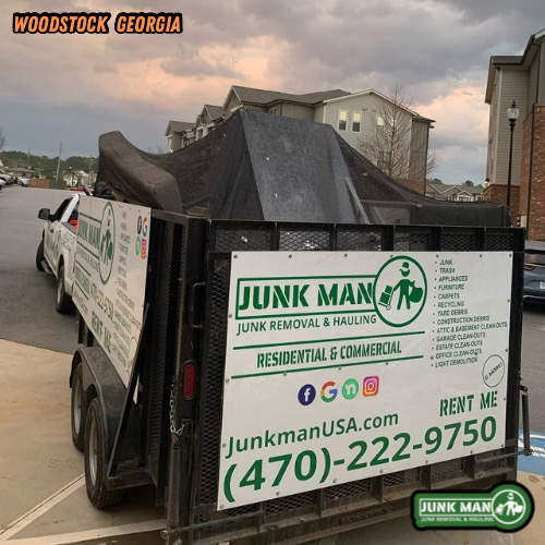 Woodstock Georgia Property Management junk removal by Junk Man Junk Removal and Hauling offering tenant cleanouts bulk trash removal apartment junk hauling and property clean out services