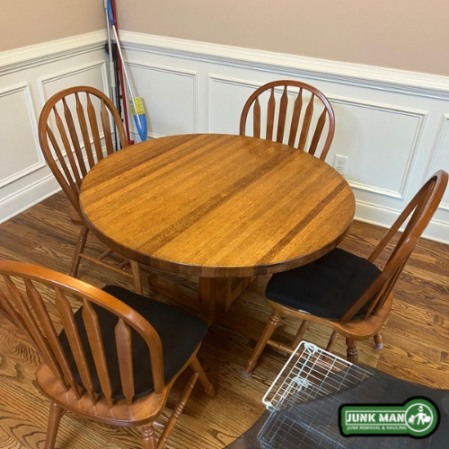 Dining room furniture donation pickup in Kennesaw GA table and chair removal by Junk Man