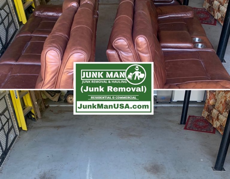 Furniture removal services are offered in Acworth, GA by JUNK MAN Junk Removal And Hauling.